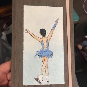 Hand-Painted Ice Skater Notebook- Blue